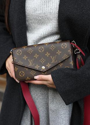 Сумка louis félicie pochette bag monogram vuitton canvas