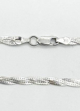 Серебряная цепочка, коса (819р), размер 45 см x 0,3 см, вес: 5.4 г