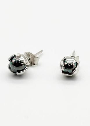 Серебряные серьги со вставкой sea shell pearl