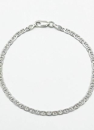 Срібний браслет, гуччі марина (барлі) (810р), розмір 19 см x 0,3 см, вага: 3.3 г