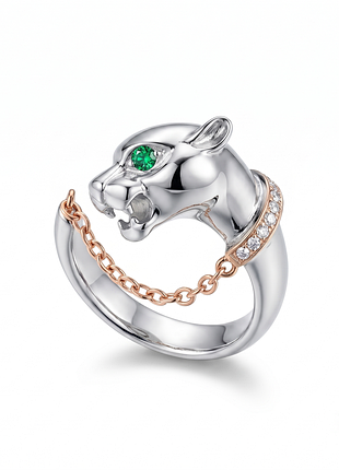 Серебряное кольцо в стиле "cartier" со вставкой фианит, размер 19,0, вес: 4.8 г