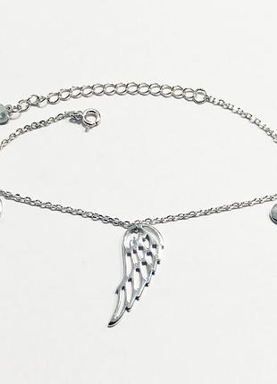 Серебряный браслет родированный, размер 16,5 см x 5 см, вес: 4.2 г