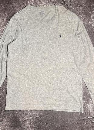 Чоловічий лонгслів polo ralph lauren сірий бавовна