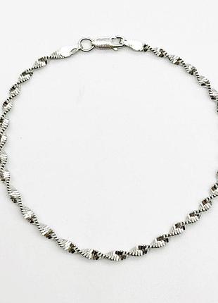 Серебряный браслет, плетение магия твист (ребекка), размер 18 см x 0,3 см, вес: 2.5 г