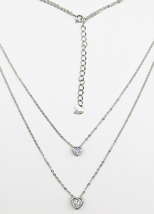 Срібне кольє зі вставкою swarovski zirconia, розмір 39-44 см x 0,1 см, вага: 4.0 г