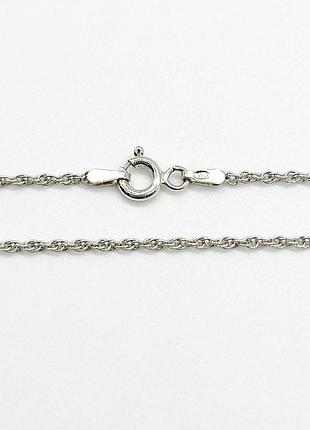 Серебряная цепочка с плетением корд, размер 40 см x 0,1 см, вес: 2.2 г
