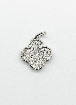 Срібний підвіс в стилі "van cleef та arpels" зі вставкою фіаніт