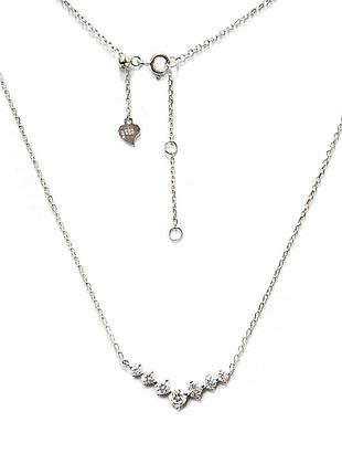 Серебряное колье со вставкой фианит, размер 43 см x 0,1 см, вес: 2.5 г
