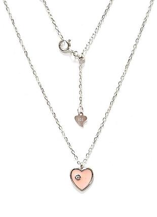 Серебряное колье со вставкой фианит, размер 43 см x 0,1 см, вес: 2.0 г