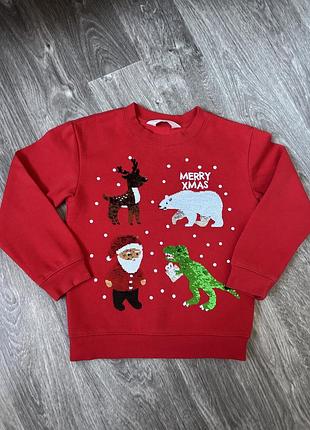 Світшот для хлопчика h&m червоний на флісі 122/128 см