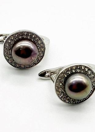 Серебряные серьги с жемчугом
