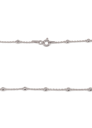 Серебряная цепочка, плетение якорь с бусинами, размер 55 см x 0,1 см, вес: 3.6 г