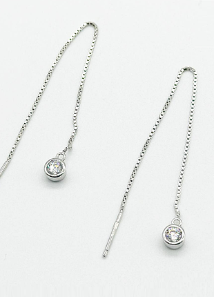 Срібні сережки зі вставкою swarovski zirconia