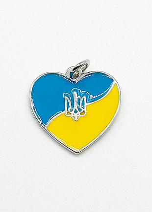 Срібна підвіска "з україною в серці"
