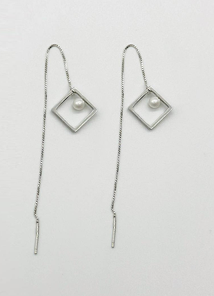 Серебряные серьги со вставкой sea shell pearl