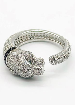 Серебряное кольцо в стиле "cartier" со вставкой фианит, размер 18,5, вес: 5.3 г