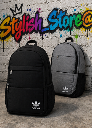 Качественный мужской рюкзак с принтом adidas. рюкзак для учебы. цвет: черный.