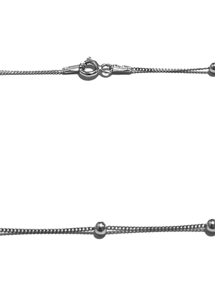 Серебряная цепочка гурмет с шариками, размер 40 см x 0,1 см, вес: 1.8 г