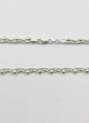Серебряная цепочка, плетение снейк круглый с шариками, размер 45 см x 0,5 см, вес: 19.4 г