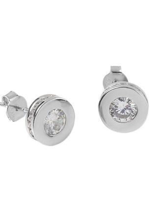 Серебряные серьги в стиле "bvlgari" с фианитами
