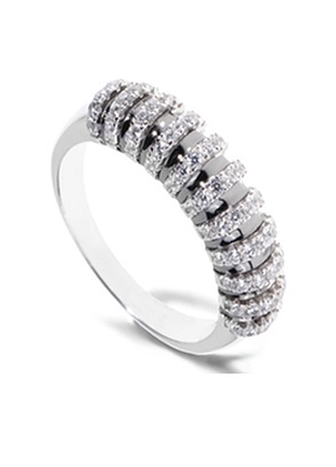Серебряное кольцо с фианитами, размер 16,5, вес: 4.8 г