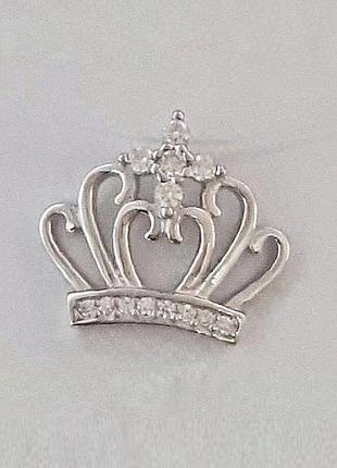 Серебряное колье родированное со вставкой фианит