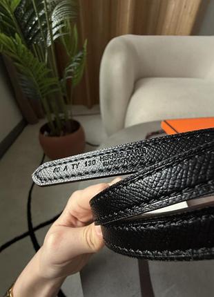 Ремінь reversible swift epsom mini constance h belt black/silver 6