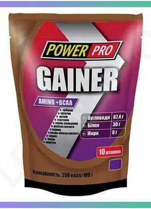 Гейнер power pro gainer 1 кг шоколад для набору м'язової маси високовуглеводний протеїн для відновленн sku_fitsh_cn78-2