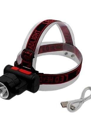 Налобный фонарь bl 2001 4smd xpe usb charge тм bailong