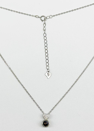 Серебряное колье со вставкой фианит, размер 43 см x 0,1 см, вес: 3.0 г