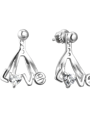 Серебряные серьги джекеты love