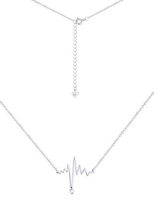 Серебряное колье родированное, размер 43 см x 0,1 см, вес: 3.4 г