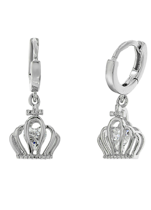 Серебряные серьги со вставкой swarovski zirconia