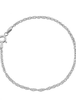 Серебряный браслет, корд (803р), размер 18 см x 0,15 см, вес: 1.5 г