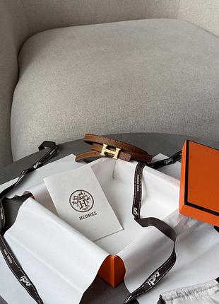 Ремінь reversible swift epsom mini constance h belt brown/gold