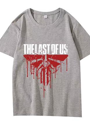 Футболка с принтом игры "the last of us" 2 серый, xl