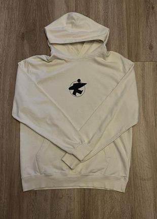 Оригинальное худи stussy кофта молочная стусси крупное лого на спине серфер l