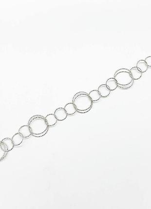 Серебряный браслет, размер 20 см x 0,16 см, вес: 4.9 г