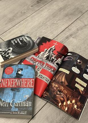 Комплект: 3 художні книжки разом англійською,  комікс дракула, нейл гейман, фентезі, привид опери
