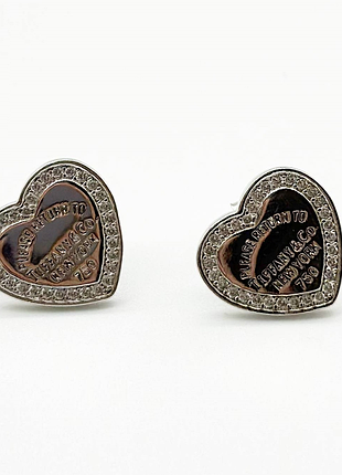 Серебряные серьги в стиле "tiffany" со вставкой фианит