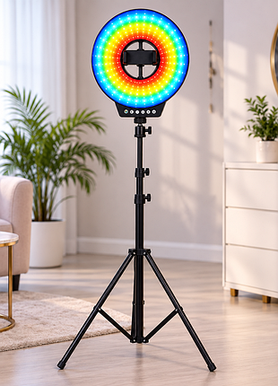 Светодиодная led лампа mj-321/светодиодная led лампа для селфи/ кольцевая лампа rgb 35 см с usb подключением