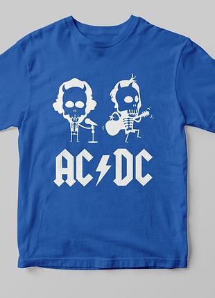 Футболка з принтом "rock. ac/dc" синій