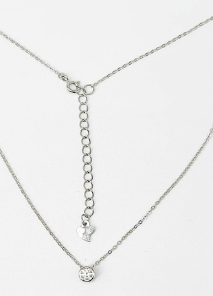 Срібне кольє зі вставкою swarovski zirconia, розмір 40 см x 0,1 см, вага: 1.9 г