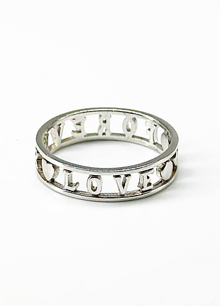 Серебряное кольцо родированное "forever love", размер 15,5, вес: 1.7 г 16,0
