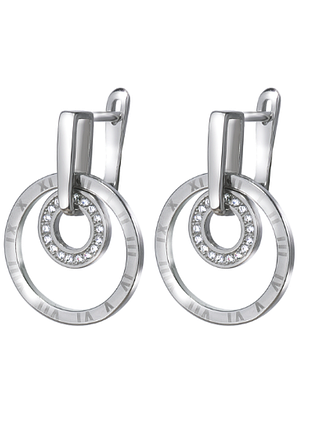 Серебряные серьги в стиле "bvlgari" с фианитами