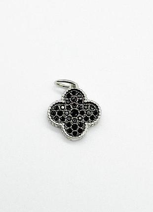Срібний підвіс в стилі "van cleef та arpels" зі вставкою фіаніт