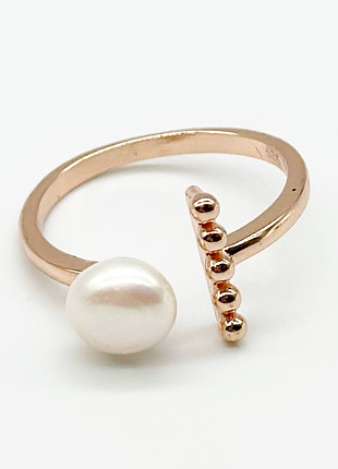 Срібна каблучка зі вставкою sea shell pearl, розмір 17,0, вага: 1.9 г
