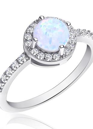 Серебряное кольцо с фианитами, размер 16,5, вес: 2.0 г