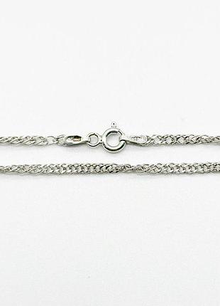 Серебряная цепочка двойной ромб, размер 45 см x 0,2 см, вес: 2.7 г