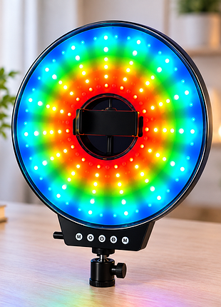 Светодиодная led лампа mj-261/светодиодная led лампа для селфи/ кольцевая лампа rgb 26 см с usb подключением